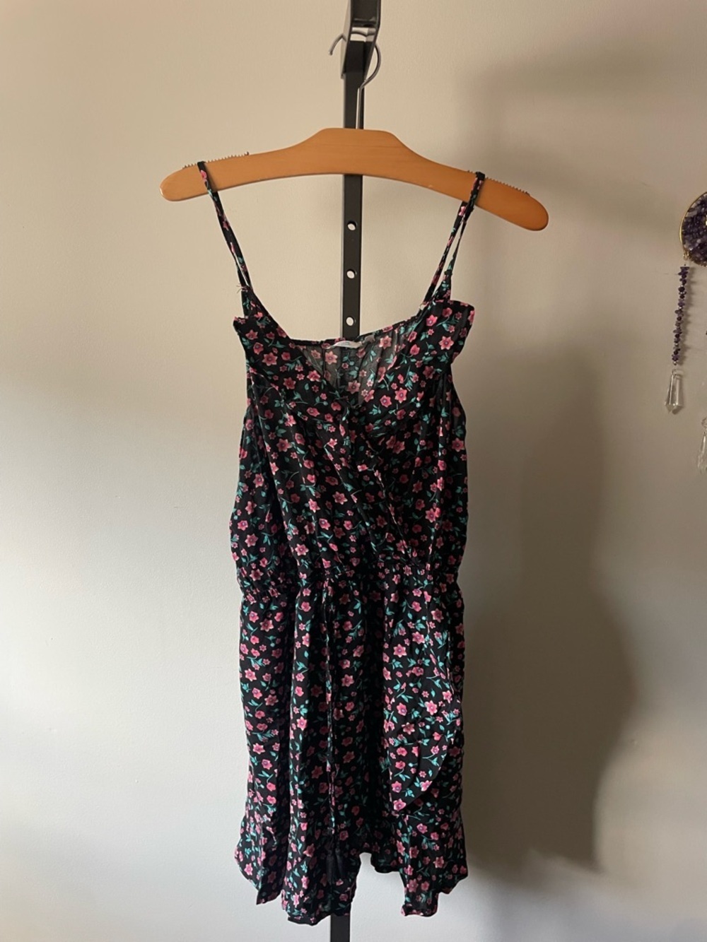 La Vie En Rose Ditsy Floral Ruffle Cover Up Mini Dress Cottagecore Beach Size XL